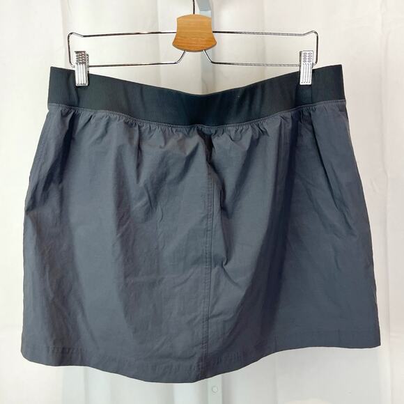 EDDIE BAUER  Size XL Pull On Skort Skirt with Shorts Nylon Ripstop Gray - Picture 2 of 9